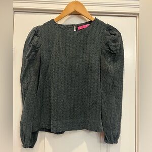 Buru Dark Green Long Sleeve Blouse